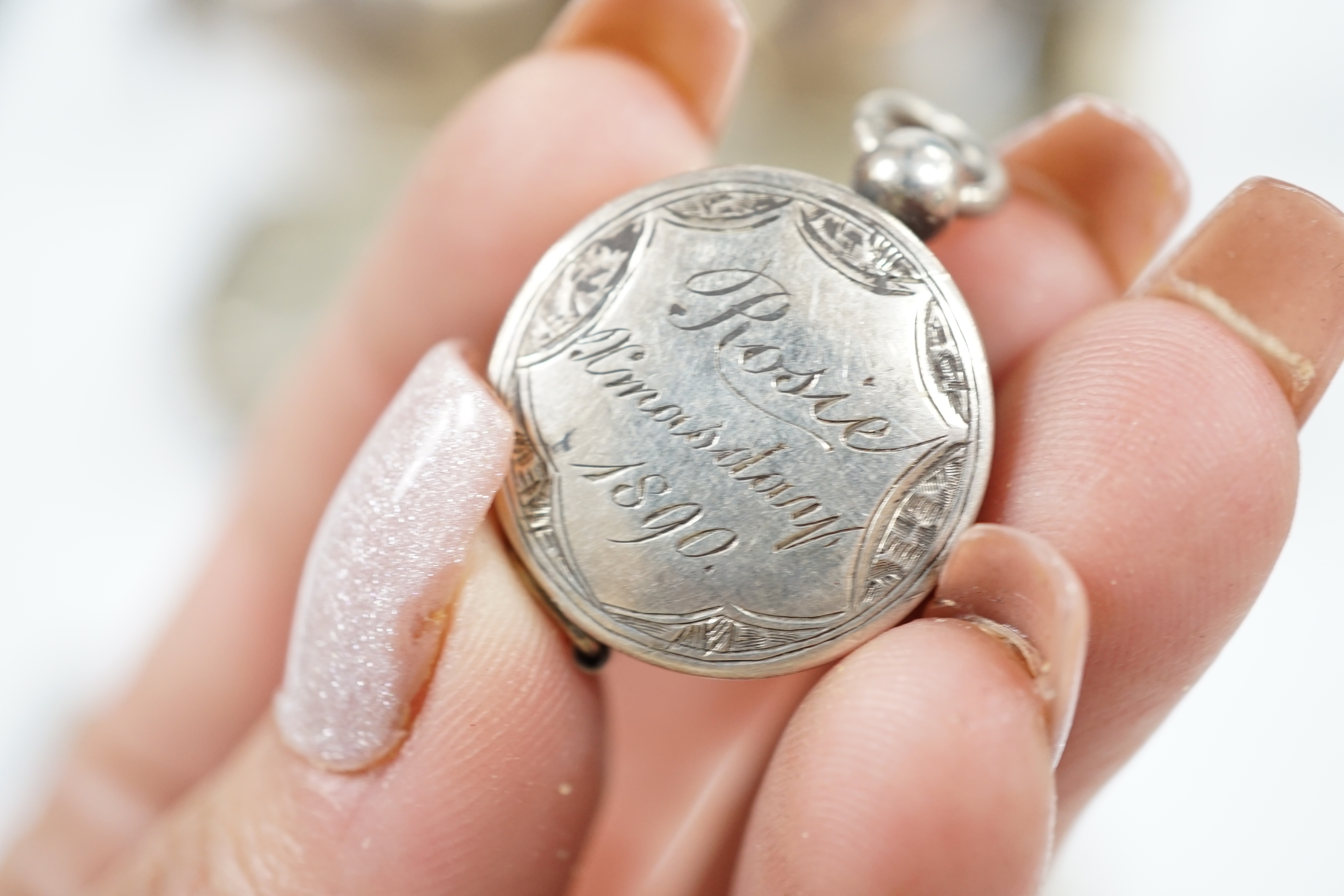Sundry small silver including an Edwardian silver tea caddy, height 84mm, two silver condiments and four other items including a silver cased tape measure, together with a white metal trinket box. Condition - poor to fai